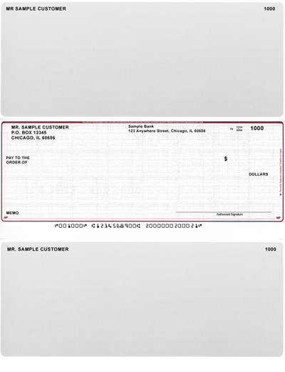 Wallstreet Laser Business One Per Page Voucher Checks - Middle Style