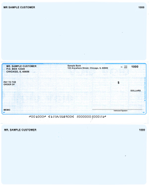 Teal Safety Laser Business One Per Page Voucher Checks - Middle Style