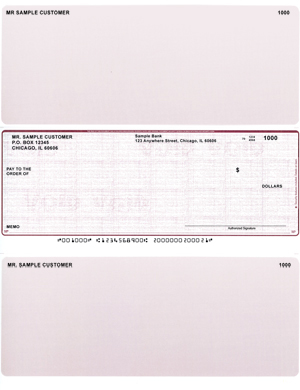 Burgundy Saftey Laser Business One Per Page Voucher Checks - Middle 