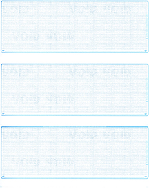 Teal Safety Blank Stock For 3 to a Page Voucher Computer Checks