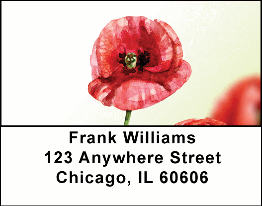 Watercolor Poppy Address Labels