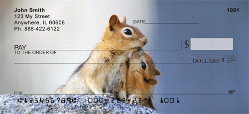 Baby Chipmunk With Mother Personal Checks