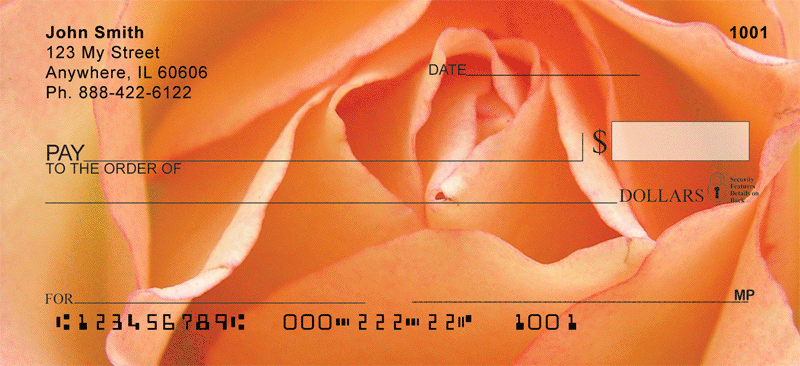 Peach Roses Personal Checks