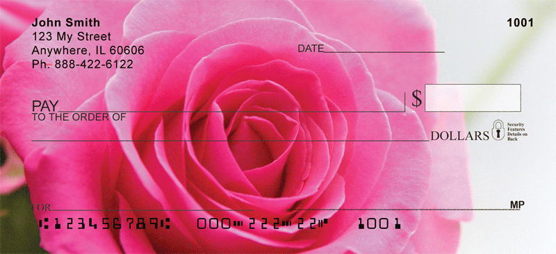 Pink Roses Personal Checks