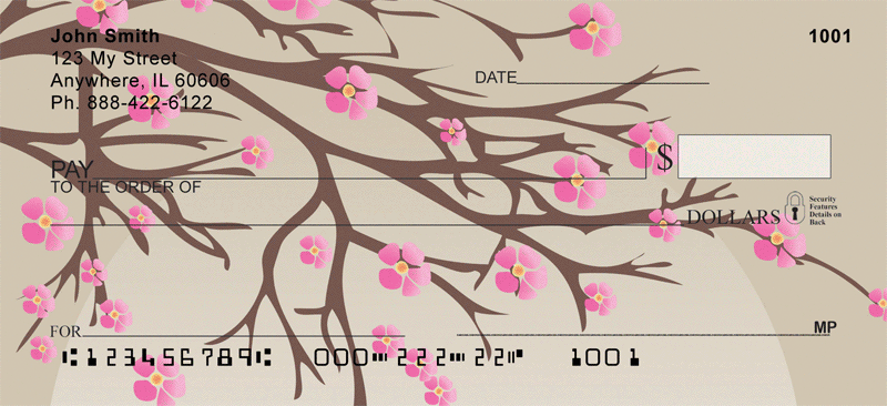 Oriental Blossoms In Spring Personal Checks