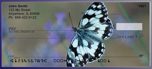 Lavender Blue Butterfly Personal Checks