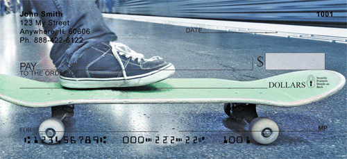 Skateboarding On Deck Personal Checks