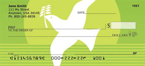 Doves With Olive Branch Checks
