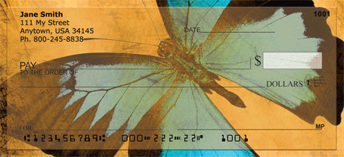 Rustic Butterfly Personal Checks