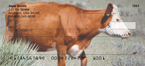 Cattle On Western Prairie Personal Checks