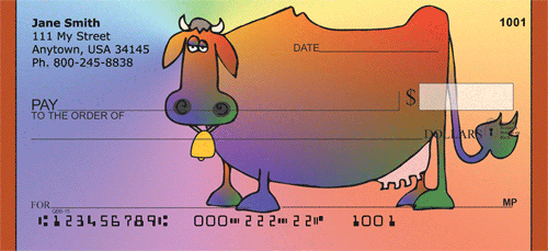Moo Cow Rainbows Personal Checks