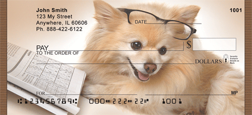 Smart Pomeranian Pooch Personal Checks