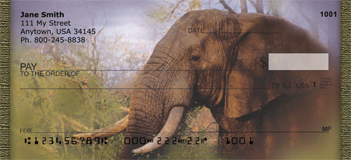 Wild Elephant Portraits Personal Checks