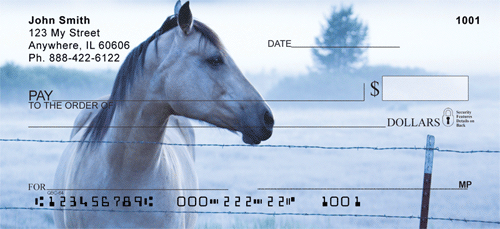 Horse On Misty Morning Checks