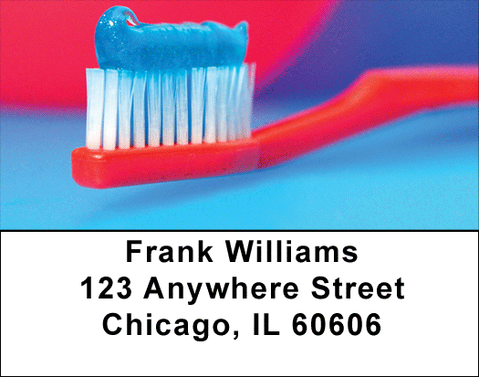 Clean Mouth In Red Toothbrush Address Labels