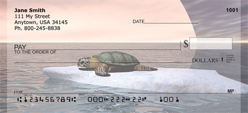 Sea Turtles With Global Warming Personal Checks