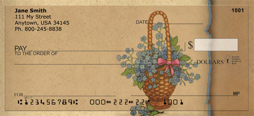 Vintage Florals Personal Checks