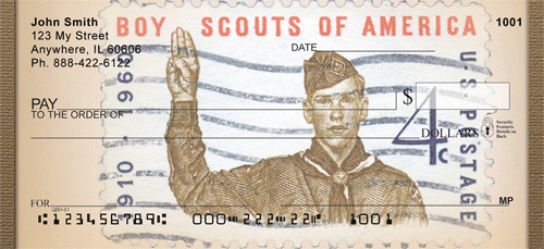 Boy Scouts Of America vintage Stamps Personal Checks