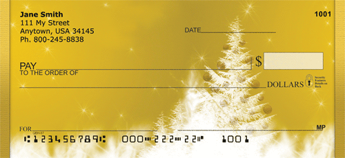 Golden Holidays Christmas Trees Personal Checks