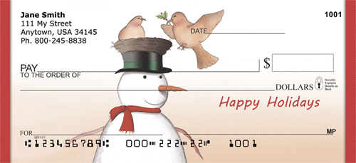 Snowman Holiday Personal Checks