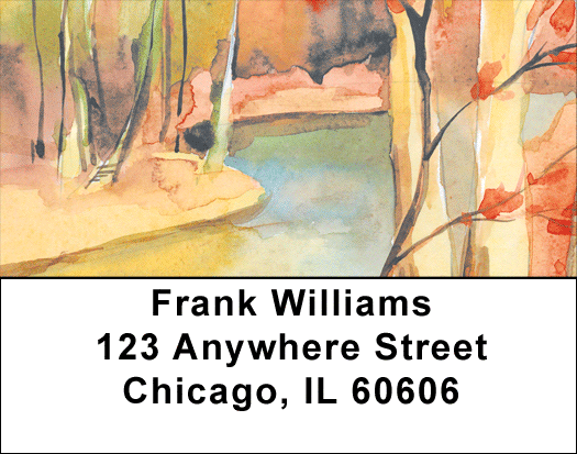 Watercolor - Fall Reflections Address Labels