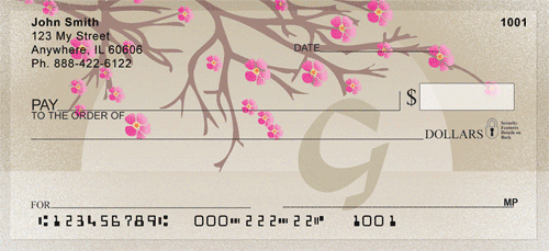 Cherry Blossom Serenity - G Monogram Personal Checks
