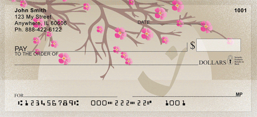 Cherry Blossom Serenity - I Monogram Personal Checks