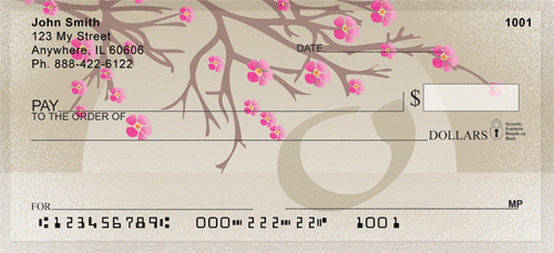 Cherry Blossom Serenity - O Monogram Personal Checks