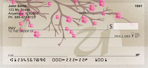 Cherry Blossom Serenity - U Monogram Personal Checks
