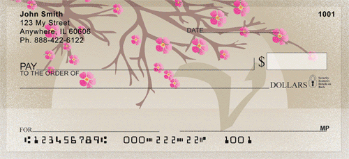 Cherry Blossom Serenity - V Monogram Personal Checks
