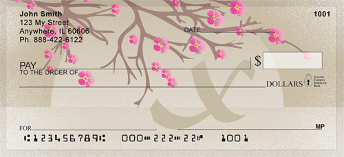 Cherry Blossom Serenity - X Monogram Personal Checks