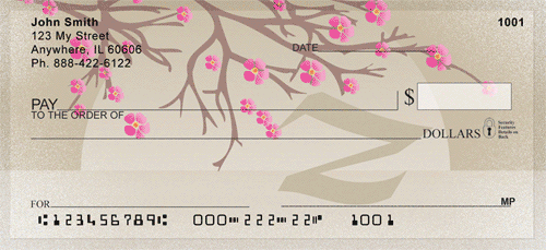 Cherry Blossom Serenity - Z Monogram Personal Checks