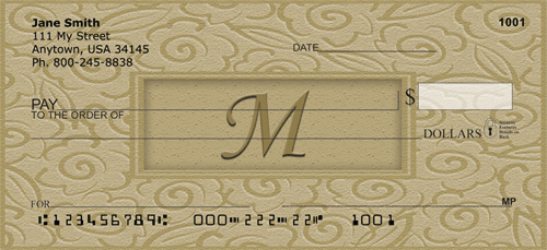 Golden Carved Monogram - M Personal Checks