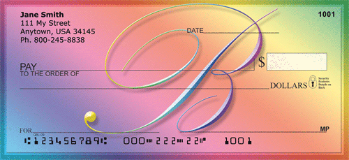 Rainbow Art Monogram - B Personal Checks
