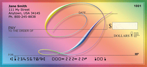 Rainbow Art Monogram - D Personal Checks