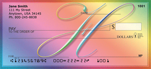 Rainbow Art Monogram - H Personal Checks