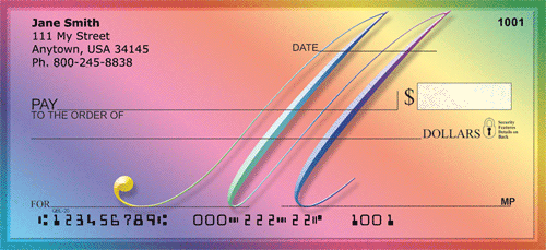 Rainbow Art Monogram - M Personal Checks