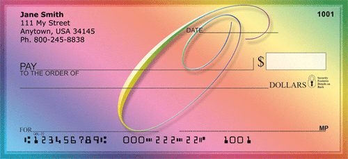 Rainbow Art Monogram - O Personal Checks