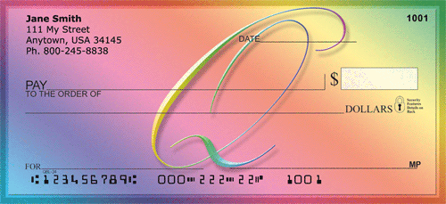 Rainbow Art Monogram - Q Personal Checks