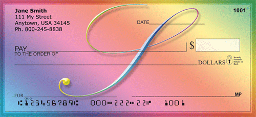 Rainbow Art Monogram - S Personal Checks