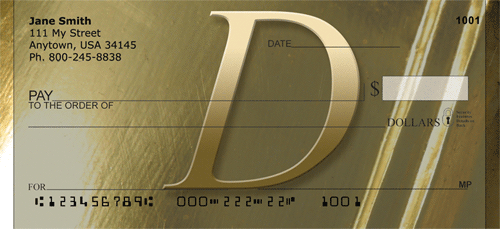 Solid Gold Monograms - D Personal Checks