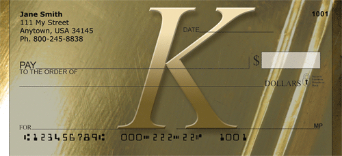 Solid Gold Monograms - K Personal Checks