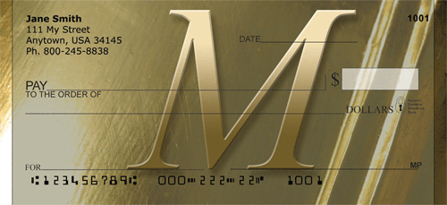 Solid Gold Monograms - M Personal Checks