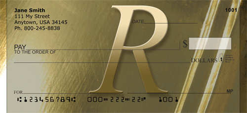 Solid Gold Monograms - R Personal Checks
