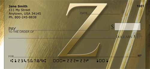 Solid Gold Monograms - Z Personal Checks
