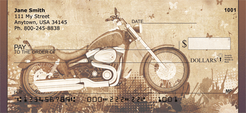 Golden Classic Motorcycle Personal Checks