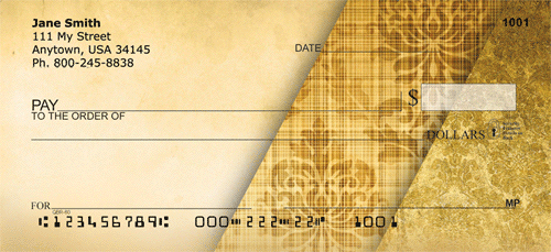 Golden Damask Personal Checks