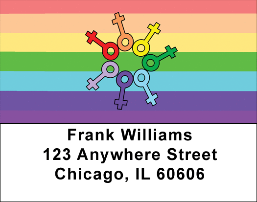 Lesbian Flag Address Labels
