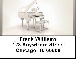 White Grand Piano Address Labels