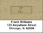 Golden Carved Monogram - Z Address Labels